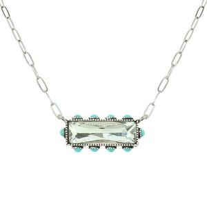 Western Bar Gemstone Necklace Clear